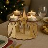 1/2/3Pcs Christmas Wooden Angel Candle Holder 4-Arm Candlestick Tealight Candle Stand Home Office Living Room Dining Table Centerpiece Decoration