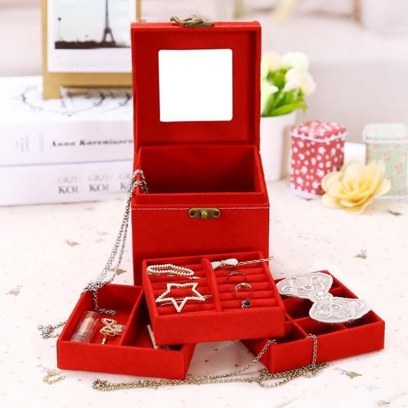 1PC Square Jewelry Storage Organizer Box Case For Ring Necklace Earring Pendant