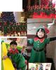 Santa Cosplay Costume for Kids and Adults, Green, Kids, Boys and Girls, with Hat, Kigurumi, Christmas, Year-End Parties, Halloween, and Christmas