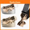 Bow Metal Knot Pu Leather Waist Belt Solid Color Waistband Women Fashion Gift