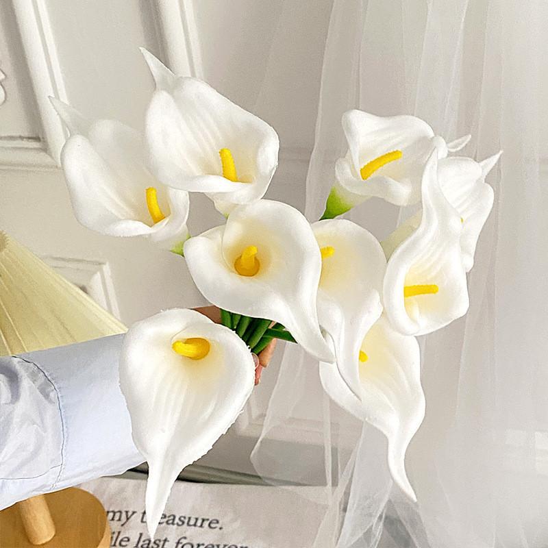 Mini Calla Lily Artificial Flowers For Wedding Decor Home Office Props Photography