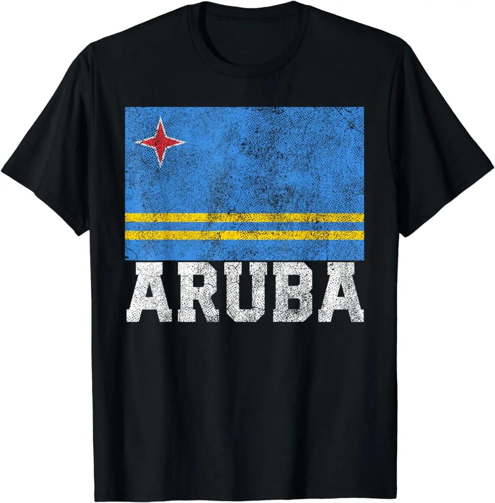 Aruba Flag Girl T-Shirt White Short Sleeve for Women Holiday National Day Clothing Streetwear