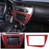 Red Carbon Fiber Dashboard Navigation Cover Trim For Seat Leon 2008-12