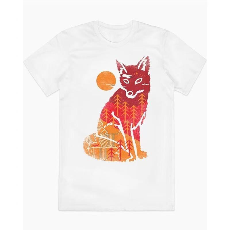 Fox Retro Printed Round-neck Hoodie for autumn/Winter 2025 Loose and Casual Streetwear for Men and Women