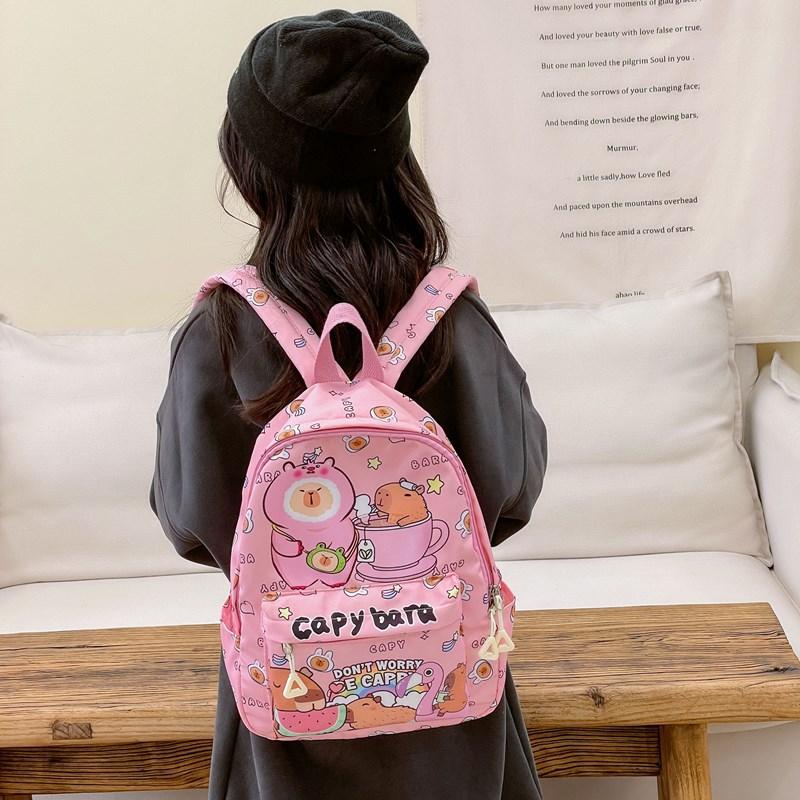 School bag Kapibara new children's cute cartoon backpack trendy versatile printed bag