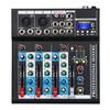 Depusheng HT4 Bluetooth Compatible Professional Portable Digital DJ Console WUSB 4 Channel Mixer Audio Interface Mixing Board Studio Recording, Black