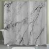 1pc Marble Pattern Shower Curtain, Home Decor Printed Curtain, No-Drill Bathroom Divider