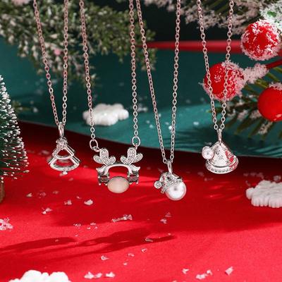 Exquisite Autumn/Winter Christmas Necklace for Women - High-End Titanium Steel, Non-Fading Clavicle Chain Jewelry