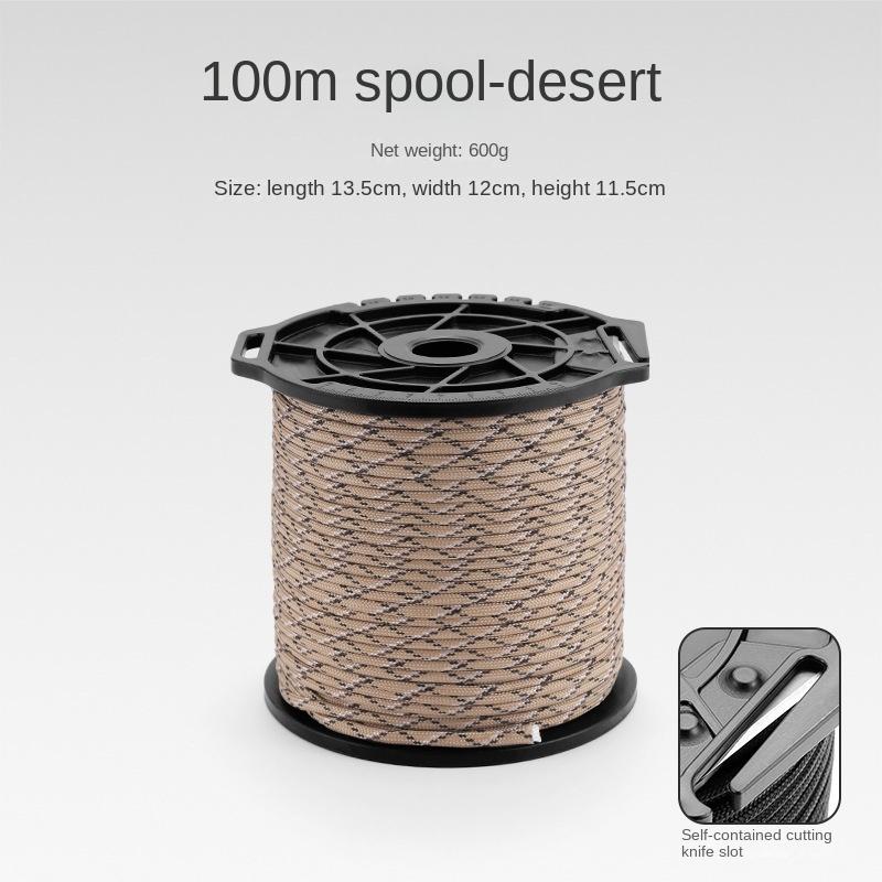 650 Paracord 9 Strand 4mm Parachute Rope With Multifunctional Spool Reel For DIY Making Lanyard Bracelet Dog Collar Tent Rope