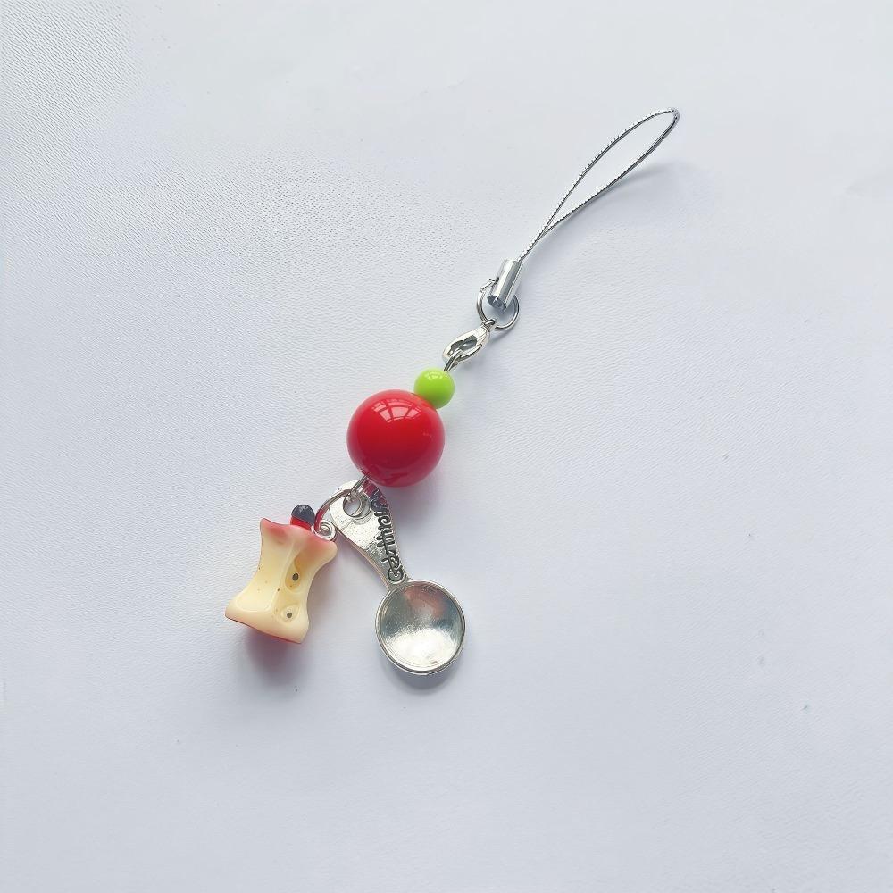 Crystal Beaded Elegant Phone Charm Anti Loss Rope Fruit Pendant Colorful Phone Lanyard  Women Girls