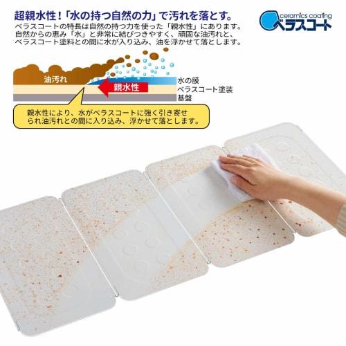 Belca (Belca) Made In Japan: Easy-to-clean Grease Splatter Guard, Belas Coat, Compact Range Guard, 4-panel (when Unfolded Straight), 72.5cm Wide X 0.3