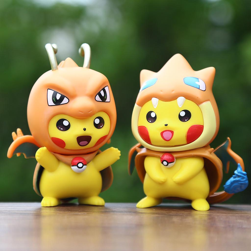 Pikachu Pvc Pokmon  Action Figure Model Decoration For Cake Accessories Car