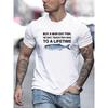 Taglie Europee T-shirt Casual da Uomo Girocollo con Stampa Alfabeto, Leggermente Elasticizzata, Vestibilità Regolare, Top Estivi Leggeri