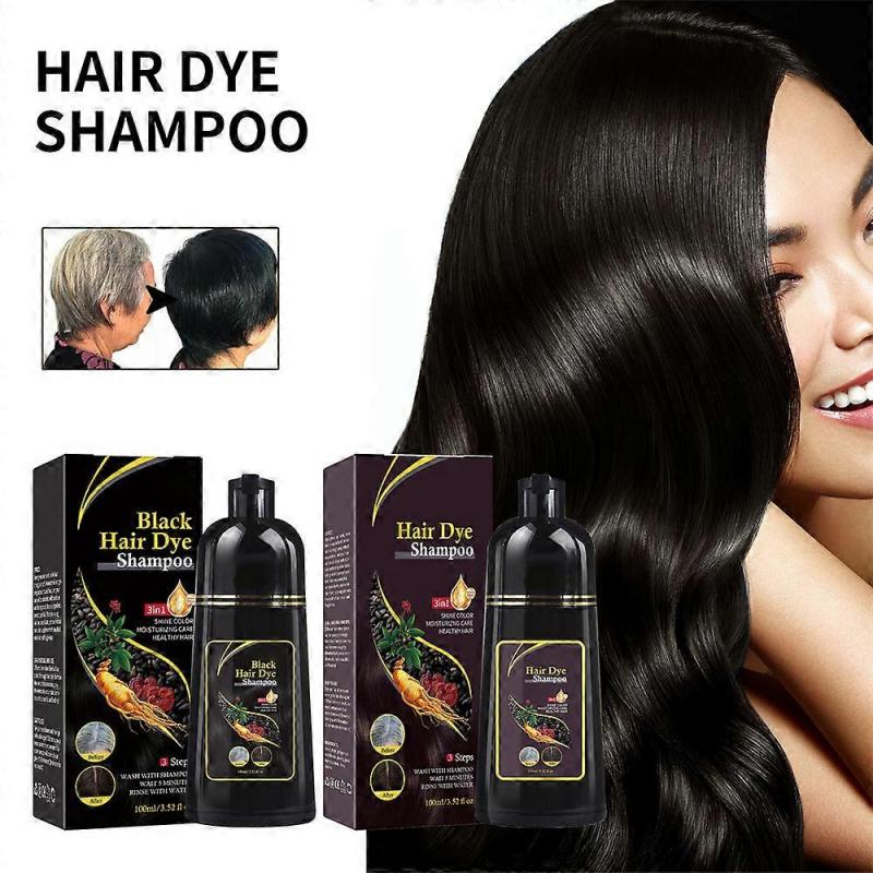 1-3pcs Natural Herbal Instant Black Hair Dye Shampoo For White Hair Coloring UK