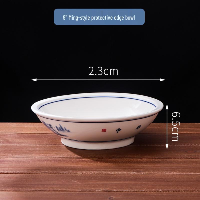 Large High-Footed Ceramic Soup & Noodle Bowl