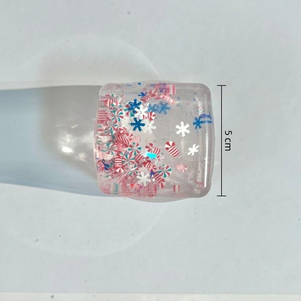 Stress Relief Maltose Ice Cube Squeeze Toy 5cm Transparent Christmas Toy Christmas Gift