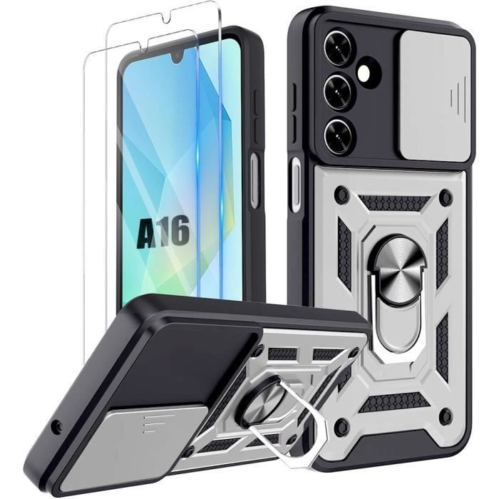 Coque de protection pour téléphone - Samsung - Galaxy A16 5G - Argenté - Antichoc - Verres Trempés