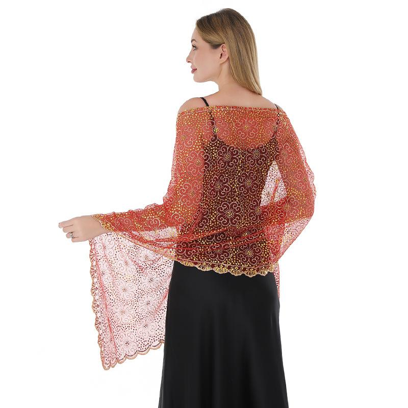 Temperament Elegant Plum Blossom Sequins Embroidered Shawl Bridal Cheongsam Evening Dress Banquet Shawl