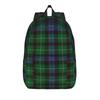 Zaino Classico Tartan a Quadri Verdi e Blu Resistente per Scuola Superiore Escursionismo Viaggio Daypack Borsa per Laptop in Tela
