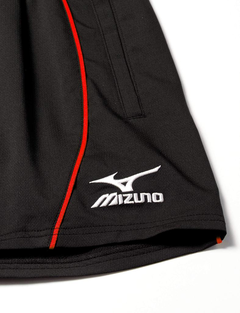 Mizuno Table Tennis Game Size Black x XS Pants, Moisture-Wicking, Quick-Drying, JTTA-Approved, Unisex, 82JB7004, Red,
