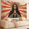 2D Holy Death Skull Tapestry Retro Mexican Aesthetic Background Cloth