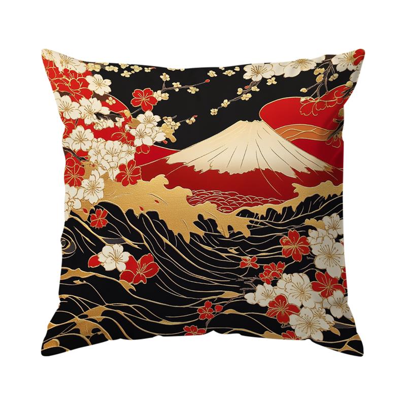 

Home Decor Fuji Mountain & Cherry Blossom Pillow Covers Pattern Cushion Cover Suitable for Sofa Bedroom Car Pillow Cover 16x16Inch