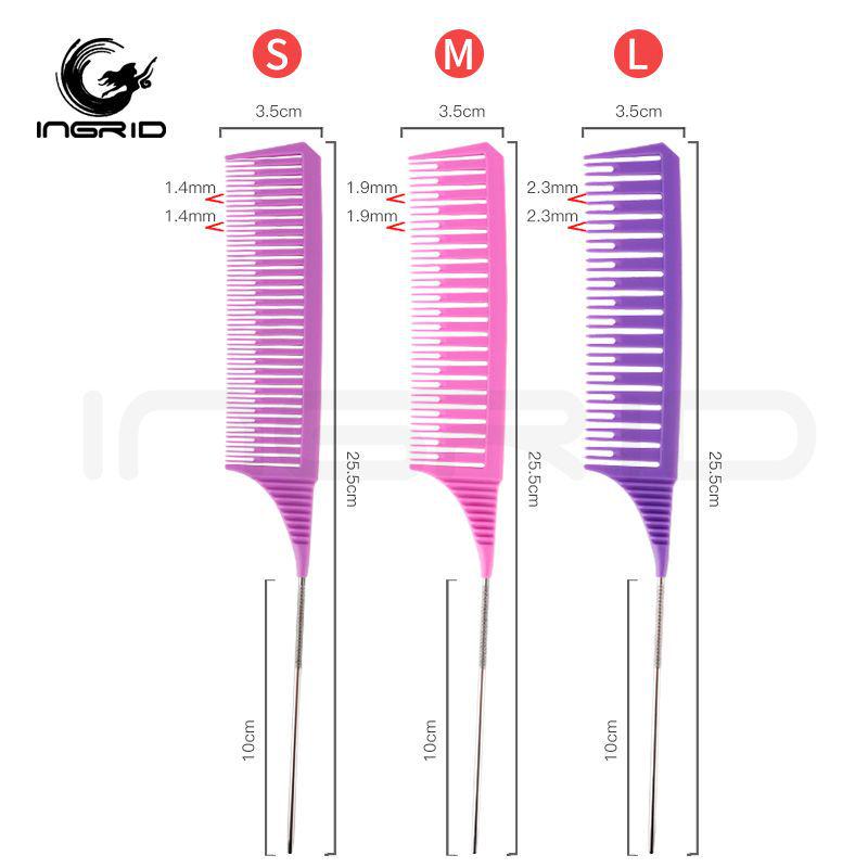 Barber Shop Sectioning & Dyeing Highlight Comb Set - Steel Needle and Fine Teeth, Heat-Resistant, Pointed Tail