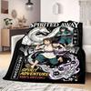 Spirited Away Iconic 2D Print Flannel Blanket, Anime Cartoon Figures for Bed, Warm Decor Travel Essentials_LIAN