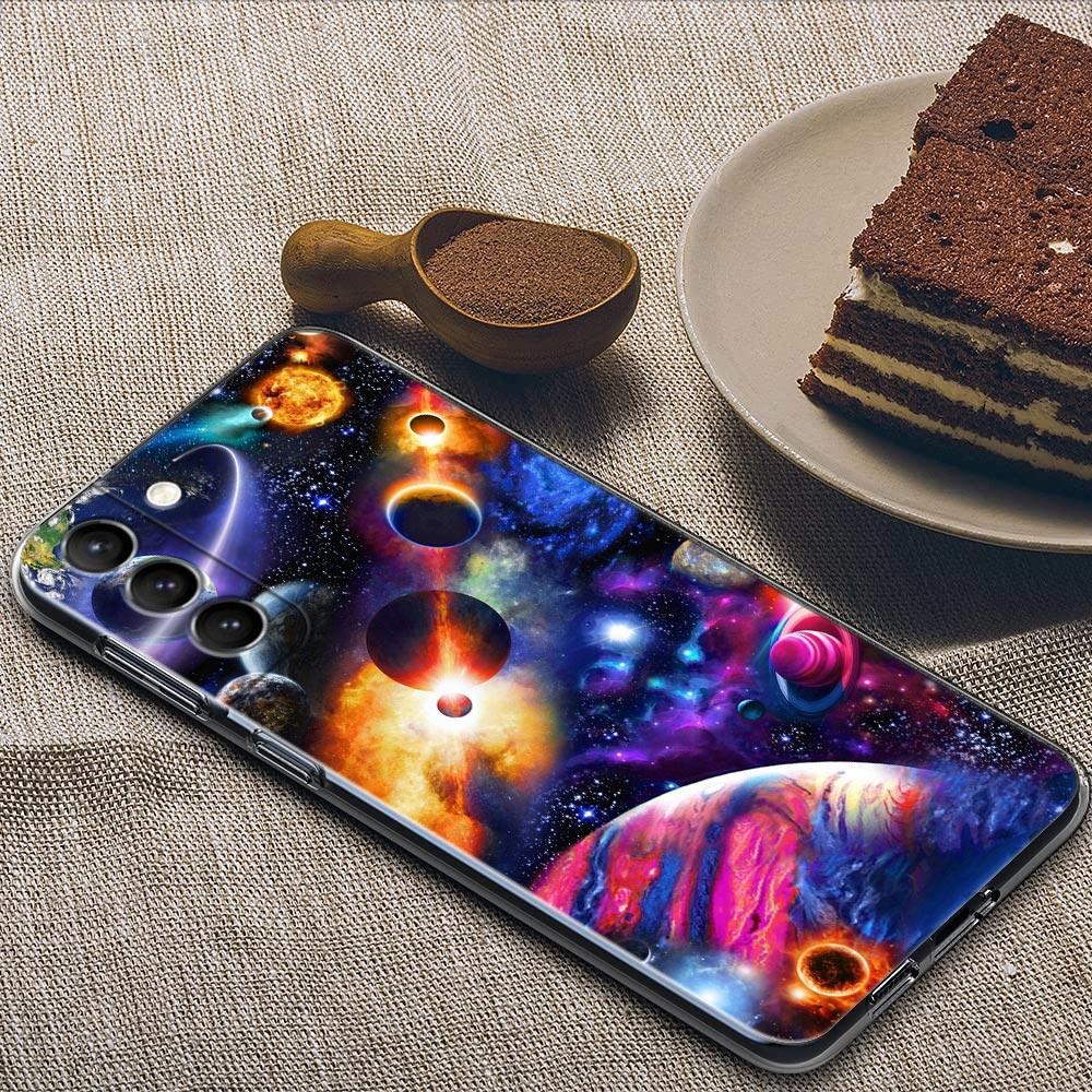 

Universe Planet Star Starry Sky Sun Scenery Clear Samsung S24Ultra Case For Galaxy S21 S20 S23 FE S22 Ultra S24 Plus Cases Cover Samsung S10 Plus