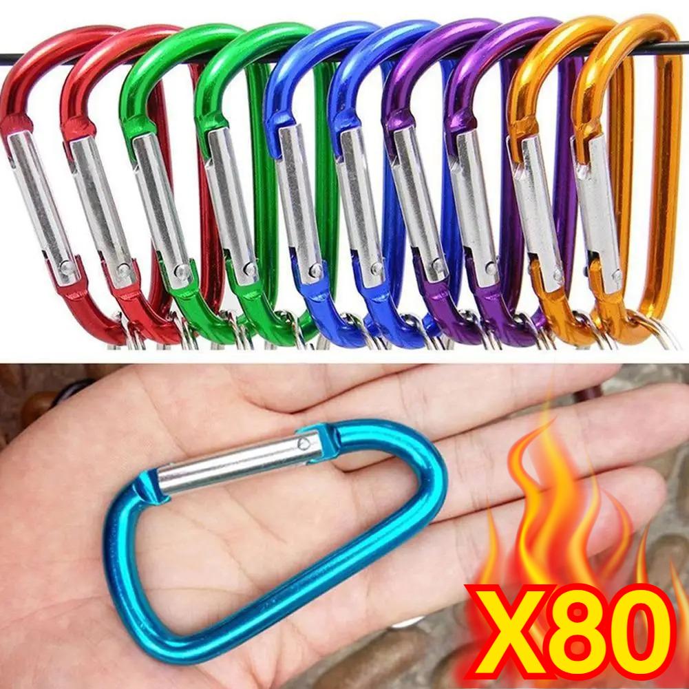 Bunte Karabiner-Schlüsselanhänger Aluminium D-Ring Schnalle Federkarabiner Schnapphaken Clip D-Ring Schlüsselanhänger Kletterzubehör