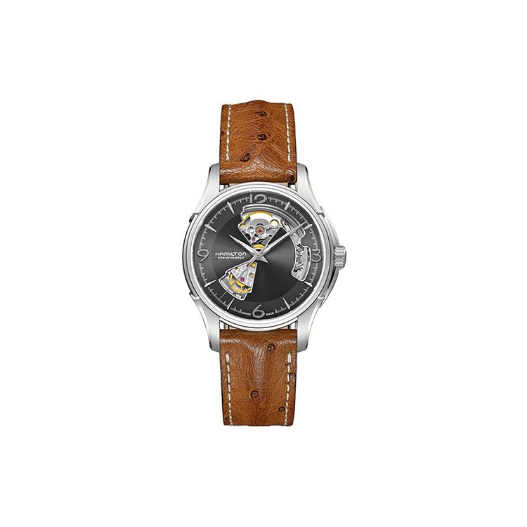 Hamilton Jazzmaster Automatic Mechanical Movement 50M Water Resistant Watch 40Mm Black Dial Stainless Steel Case Genuine Leather Strap H32565585