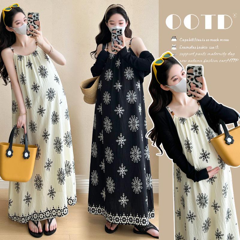

2026 Summer Retro Print Spaghetti Strap Dress & Sun Protection Cardigan Set XX-Large