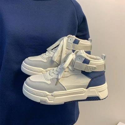 Pantofi de damă ocazional Pantofi de toamnă înalți Pantofi de damă de vară, fund gros, pantofi albi mici, pantofi de bord pentru femei