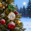 Yousheng Glass Tabletop Christmas Ornament with LED Lights Glass Ball with Timer Function 6-Inch Light-Up Sphere for Holiday Centerpiece