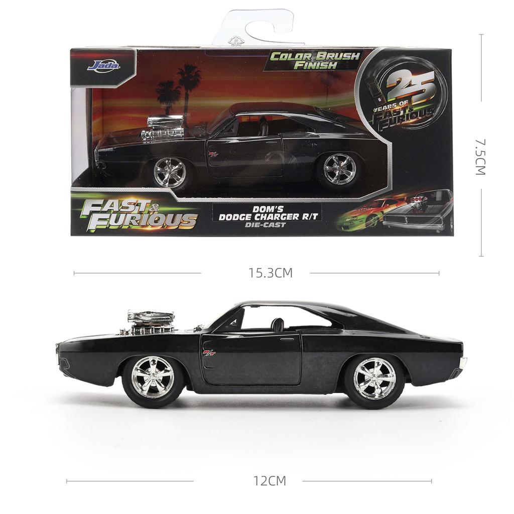 JADA Fast & Furious 25th Anniversary 1:32 Die-cast Collection–Mitsubishi Eclipse/Toyota Supra/1970 Dodge Charger/Honda S2000