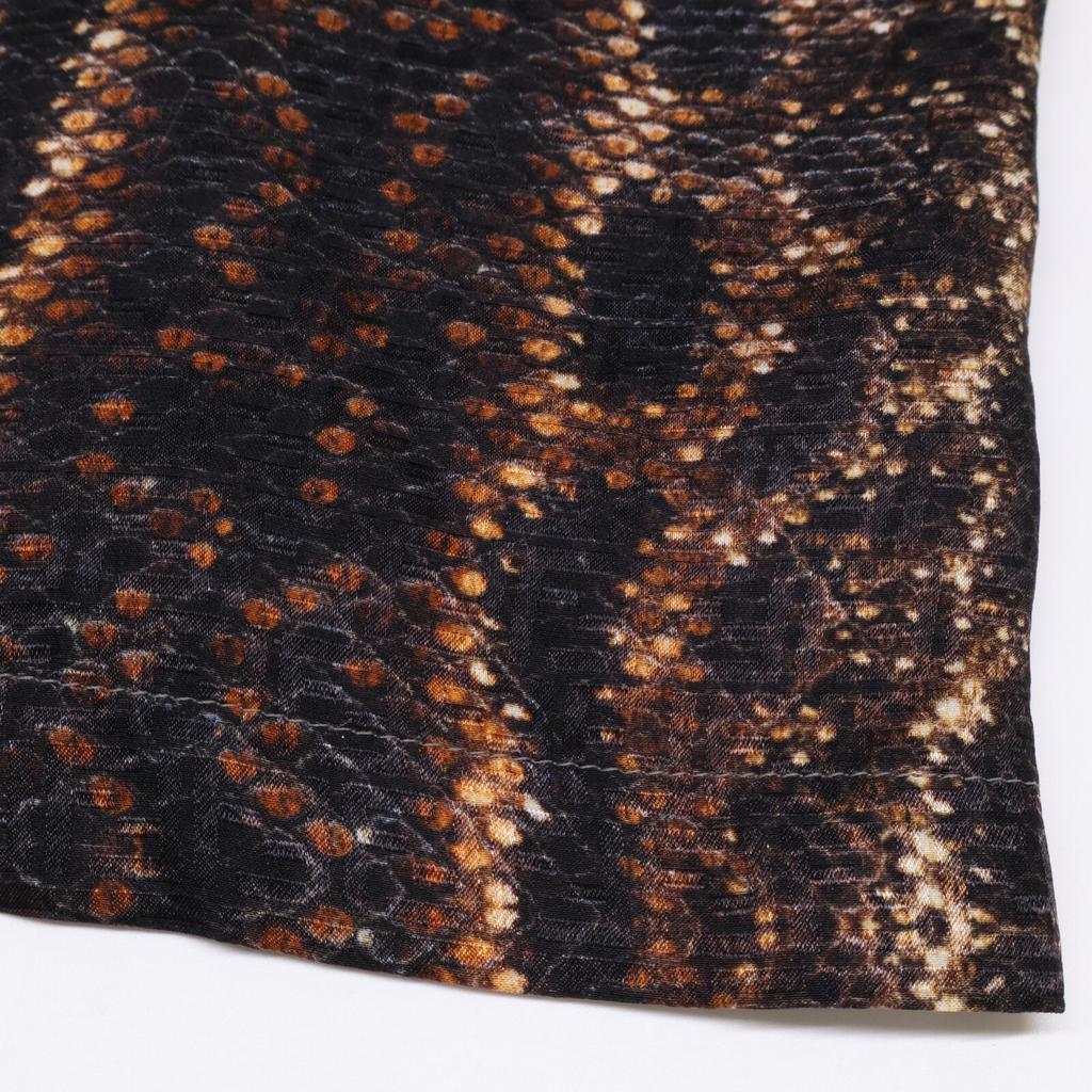 FENDI [Excellent Condition/Domestically Authorized/Made in 2011] FDD027ARUF Monogram 100% Silk Maxi Dress dress 38 multicolorUsed