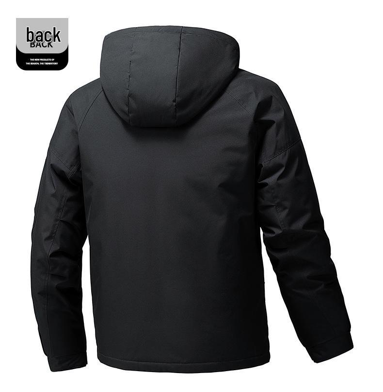 Men's 2025 Autumn/Winter Windproof Waterproof Warm Hooded Cotton Jacket