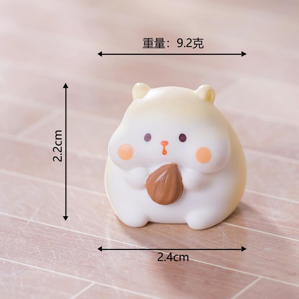 6Pcs/set Cartoon Hamster Animal Miniatures Resin Ornaments Fairy Garden Decoration Micro Landscape