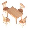 Puppenhausmöbel 1 Tisch 4 Stühle Holz 1:12 Miniaturmöbel für Kinder Spielzeug Dekoration