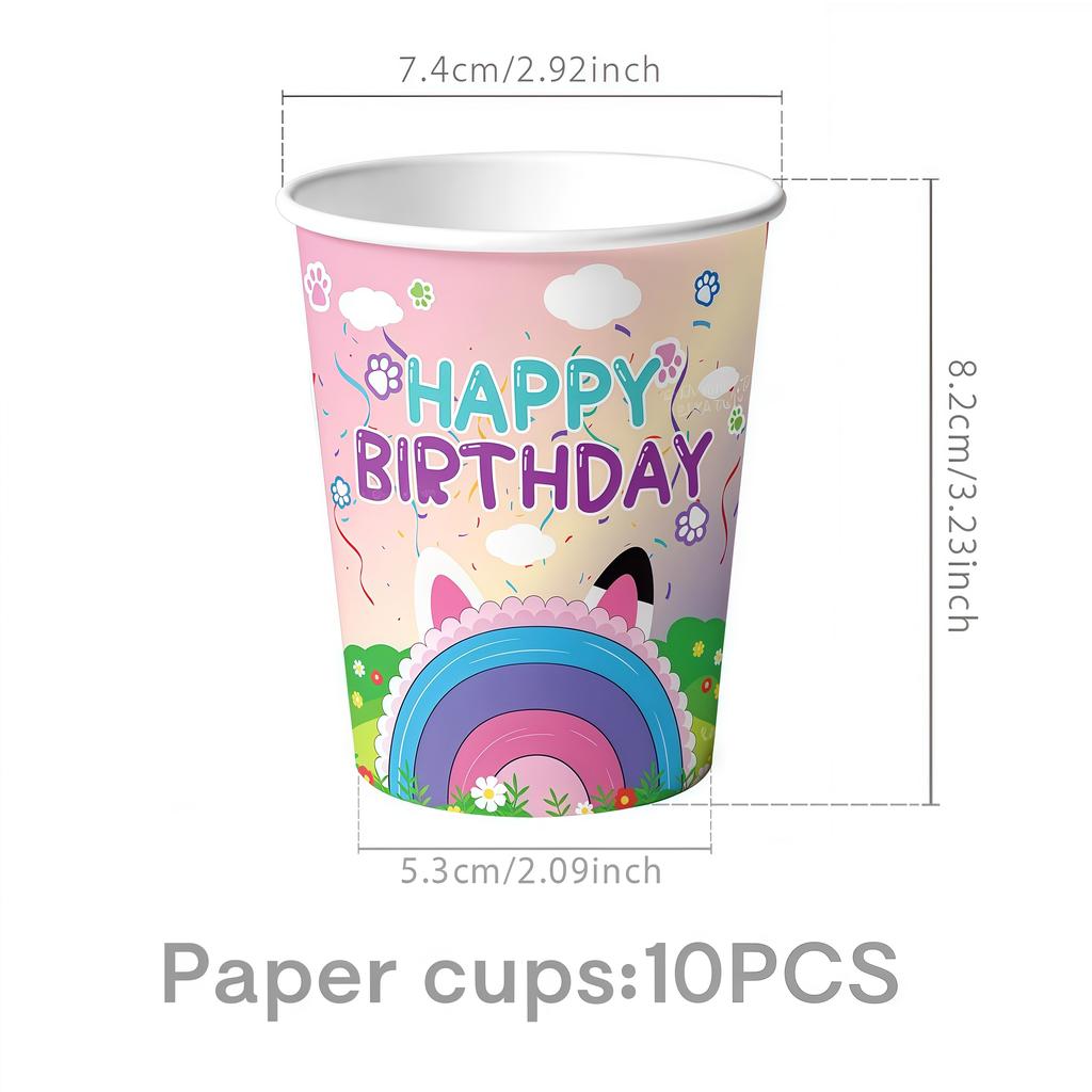 Gabby Dollhouse Birthday Decoration Gabby Disposable Dishes For Parties Girls Boys Favors Baby Shower Supplies Child Party Decor