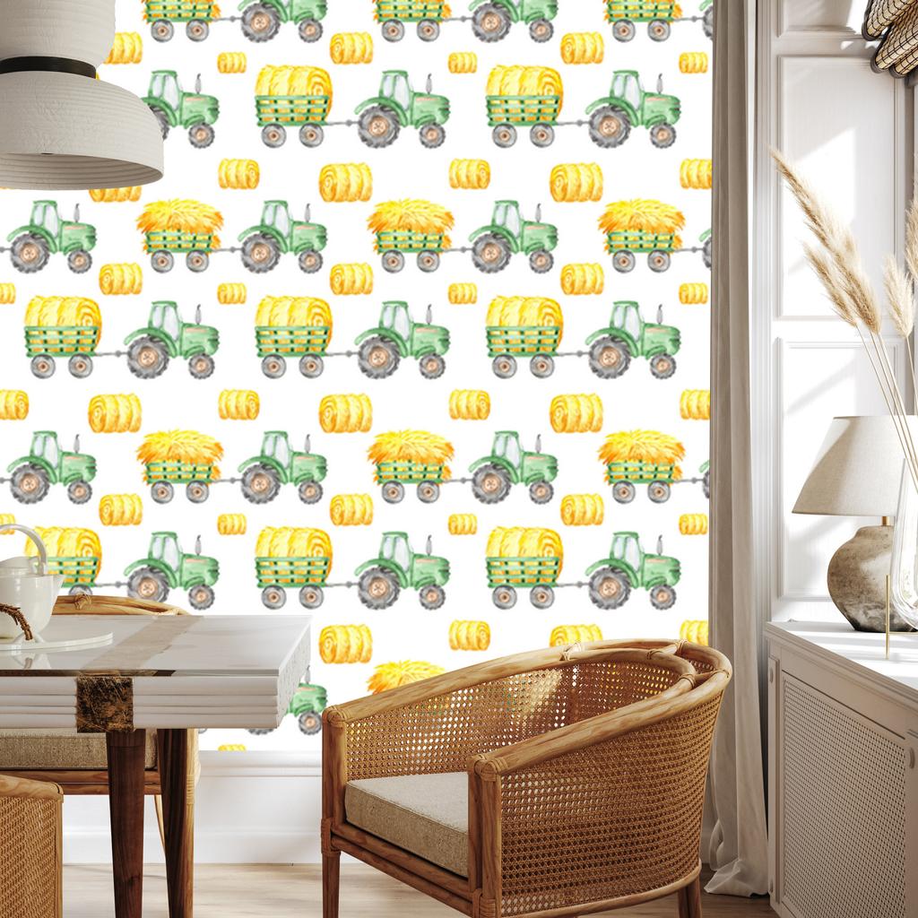 Tractors wallpaper for living room and bedroom 50x1000