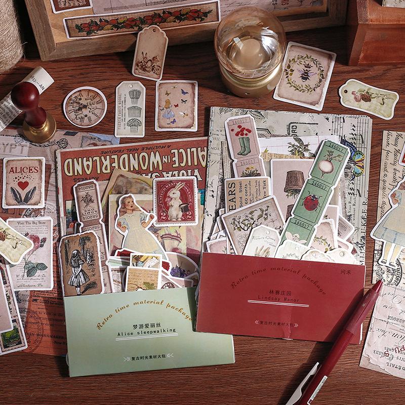 Creative Retro Sticker Art DIY Decorative Sealing Stickers Boxed Stickers