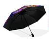 Flower Owl  pattern, automatic folding umbrella, portable and foldable design, 8 ribs, a Christmas or birthday gift.