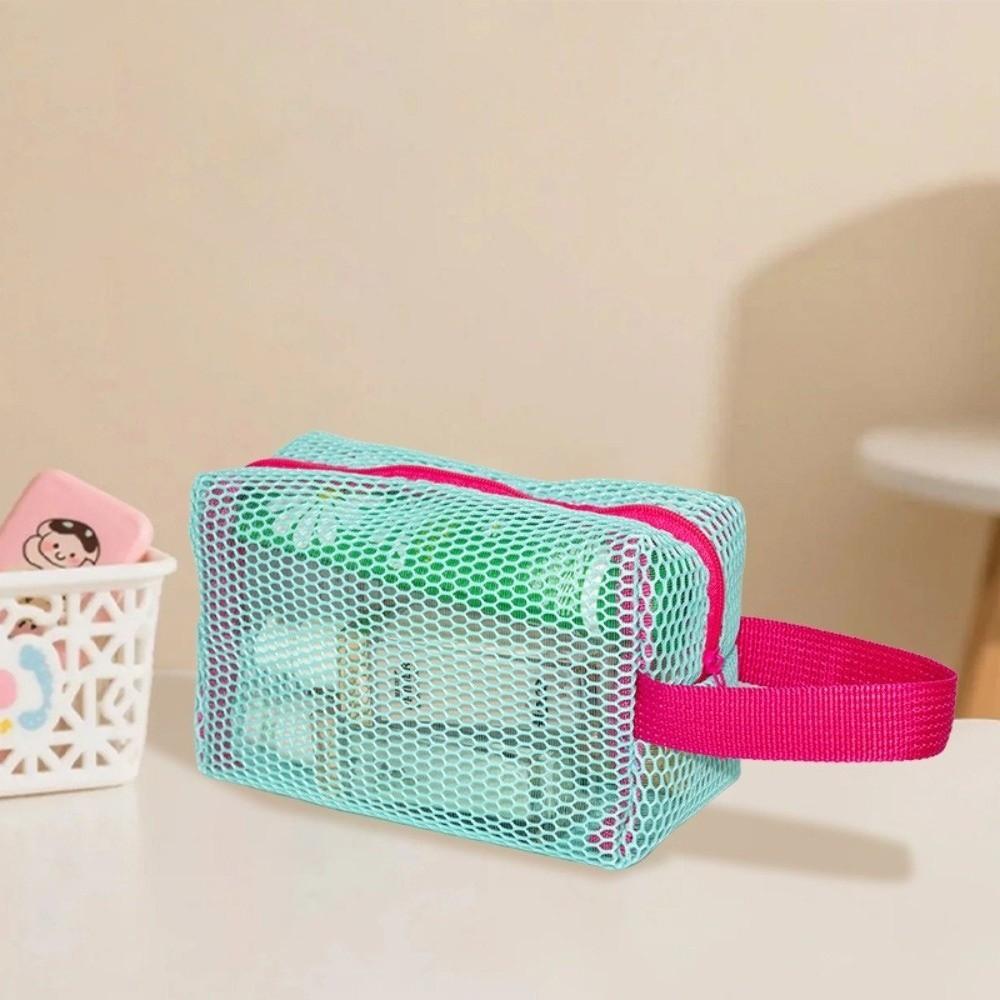 New Dopamine Cosmetic Storage Bag Large Capacity Handheld Makeup Bag Lightweight Mesh Storage Organizer Travel