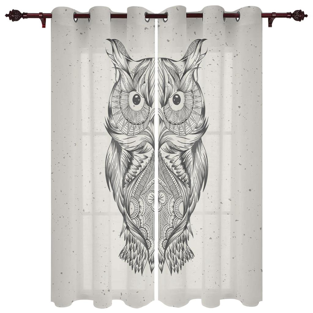 Moon Owl Sunny Night Evil Window Curtains Curtains for Living Room Decorative Items Living Room