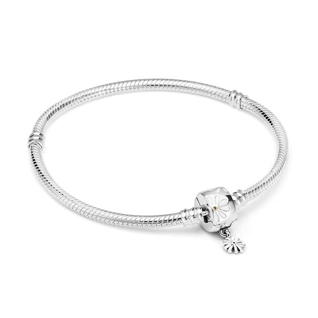 925 Silver Original Snake Chain Bracelets Fit Charms Bead DIY Vintage European Clasp Pulsera Jewelry Making Gift For Women