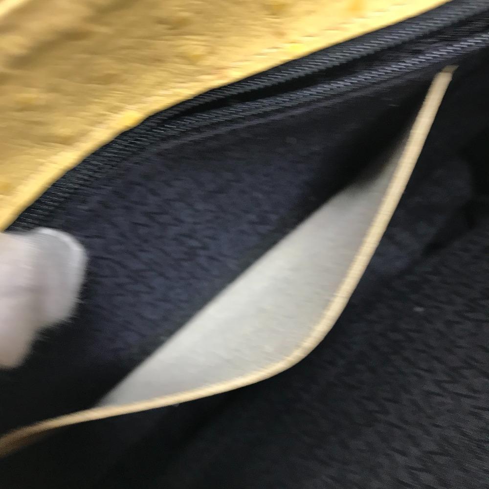 VERSACE vintage Sunburst logo Bag Tote Bag Shoulder Bag Embossed Leather yellow