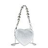 2024 Adorable Heart Shaped Mini Beaded Handbag Chic Pu Shoulder Bag For Casual Outfits