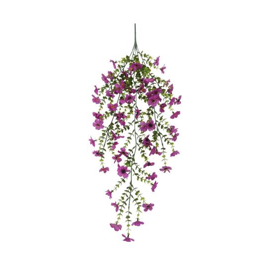 Konstgjord Hängande Violett Dekoration Realistisk UV-beständig Falsk Blomranka Inomhus Utomhus Trädgård Veranda Uteplats Hängande Fuskblommor Rattan Dekor