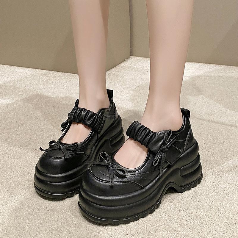 Baotou Sandals Women's Summer New Hollow Breathable Single Shoes Thick Sole Inner Height Increase Small Mary Jane Women's Shoes